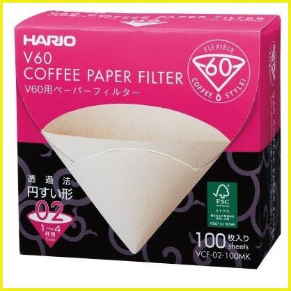 Фильтры Hario 02 100 шт. Белые Харио V60 для кофе BOX VCF-02-100WK фото