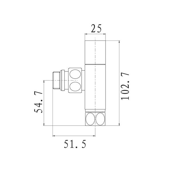 Кран кутовий для рушникосушки Raftec Quadro 1/2х1/2 Chrome комплект 2шт 25-033430-5012 фото