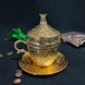 Турецкая чашка Демитас Acar с блюдцем 110 мл. Тюльпан Золото 14823 фото 2