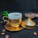 Турецкая чашка Демитас Acar с блюдцем 110 мл. Тюльпан Золото 14823 фото 5