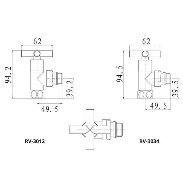 Кран угловой для полотенцесушителя Raftec Premium 1/2х1/2 Chrome комплект 2шт 25-031430-3012 фото