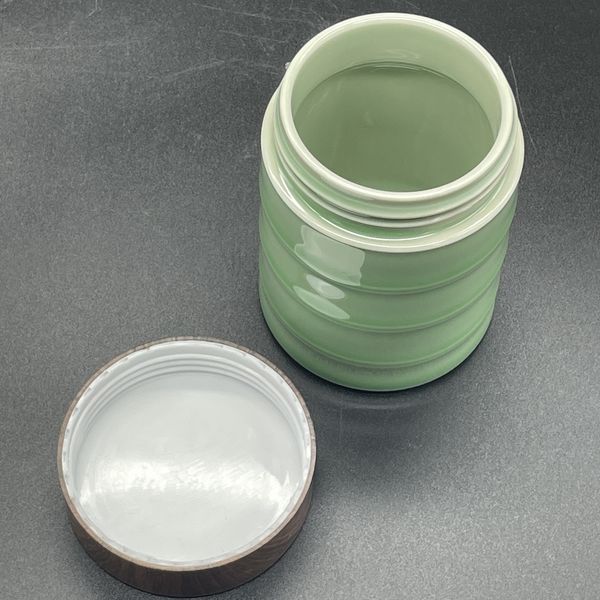 Баночка Зеленая Storage pot керамическая для хранения чая и матчи 18589 фото