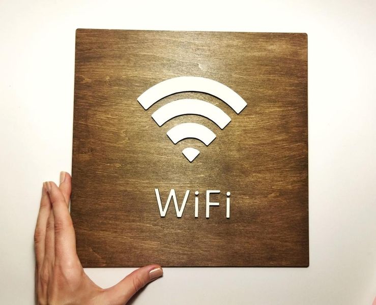 Табличка Вай Фай Wi Fi 25 см дерево 14488 фото