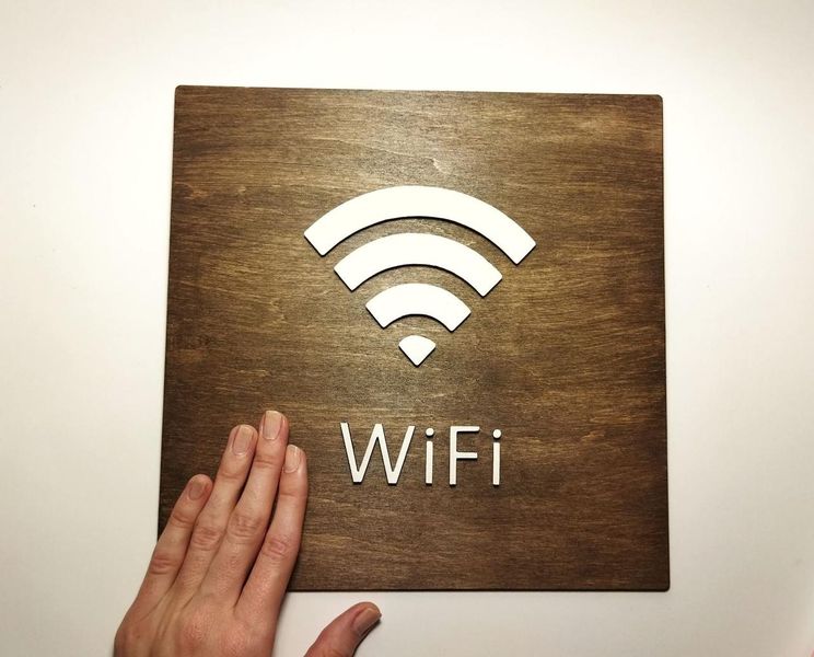 Табличка Вай Фай Wi Fi 25 см дерево 14488 фото