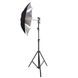 Набір постійного студійного світла Prolight із парасолькою на відображення 84 см чорний-срібло 1184 фото 1