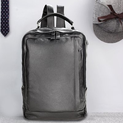 Шкіряний чоловічий рюкзак великий і місткий з натуральної шкіри чорний 1235 фото