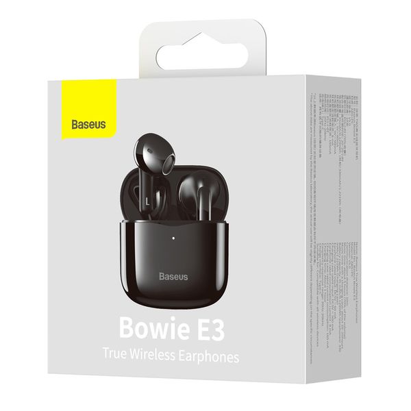 Бездротові навушники TWS Bluetooth 5.0 IP64 чорні Baseus E3 NGTW080001 3400 фото