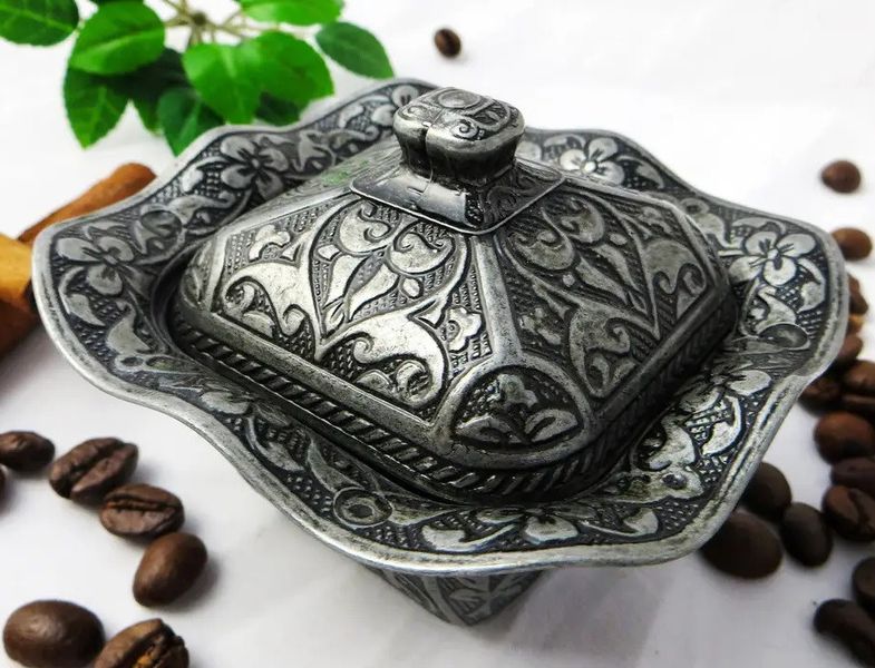 Турецкая лукумница / сахарница Темное Серебро 15170 фото