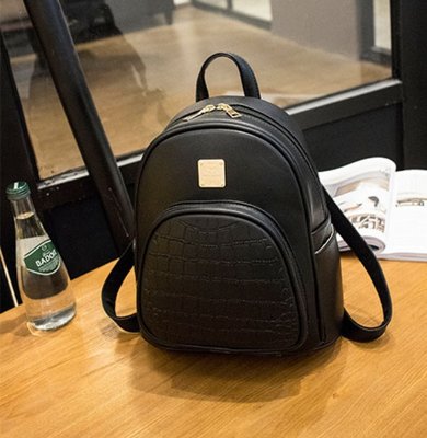 Маленький женский рюкзачок черный 376Д фото
