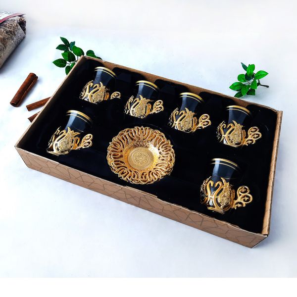 Турецкие стаканы армуды 6 шт. для чая и кофе. золото 100 мл. Золото 14532 фото