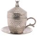 Турецкая чашка Демитас Acar с блюдцем 110 мл. Серебро 14326 фото 1