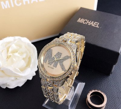 Женские часы Michael Kors качественные . Брендовые наручные часы с камнями золотистые серебристые 617ГС фото