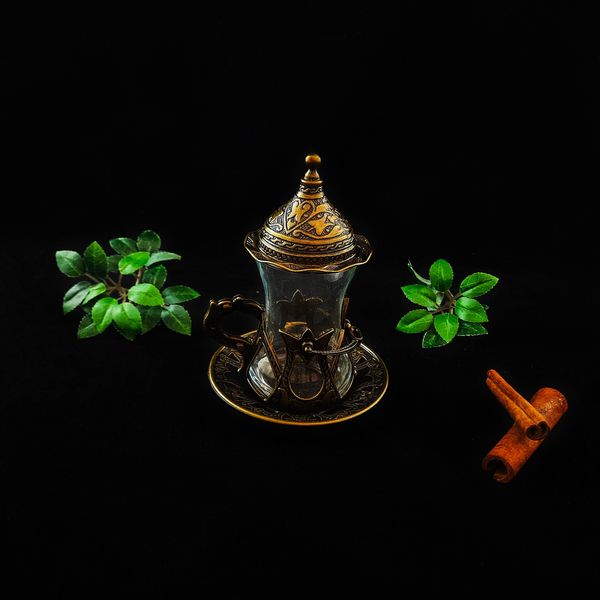 Турецкий сервиз Армуды Чай/кофе. 6 стаканов Бронза 14520 фото