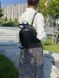 Жіночий міні рюкзак чорний рептилія 1002 фото 4