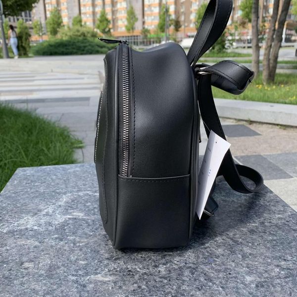 Жіночий міні рюкзак чорний рептилія 1002 фото