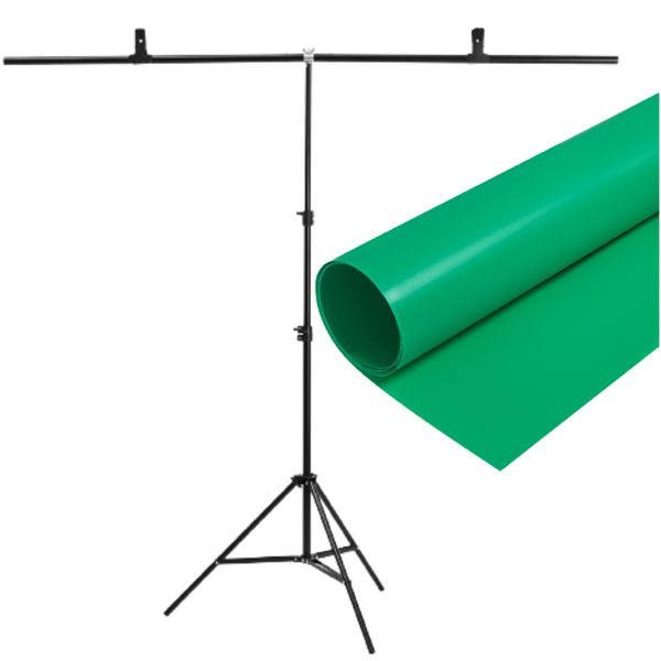 Набір ПВХ Фон 100×200 см Зелений + Т-подібна стійка для фону 1133 фото