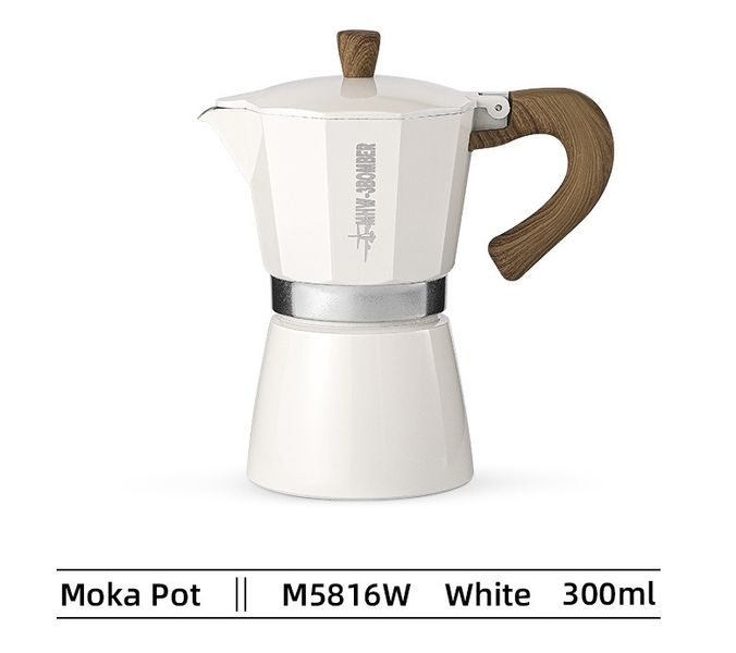 Кофеварка гейзерная MHW-3BOMBER 300 мл. Espresso Maker Moka Pot Белая M5816W фото