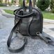 Жіночий міні рюкзак чорний рептилія 1002 фото 6