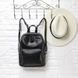 Чорний жіночий міський міні рюкзак еко шкіра, маленький прогулянковий рюкзак для дівчат 491 фото 2