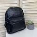 Чорний жіночий міський міні рюкзак еко шкіра, маленький прогулянковий рюкзак для дівчат 491 фото 8