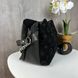 Женская замшевая сумочка с тиснением, мини сумка для девушек натуральная замша черная 1301 фото 5