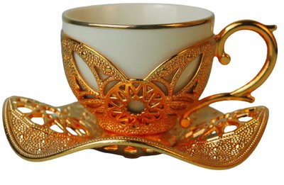 Турецька чашка 90 мл Acar для подавання кави Демітас Золото 15812 фото