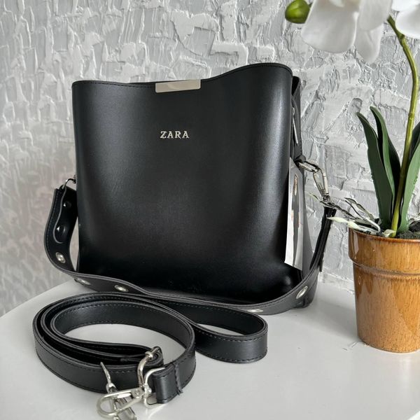 Женская сумка стиль на плечо, сумочка черная эко кожа 1478 фото