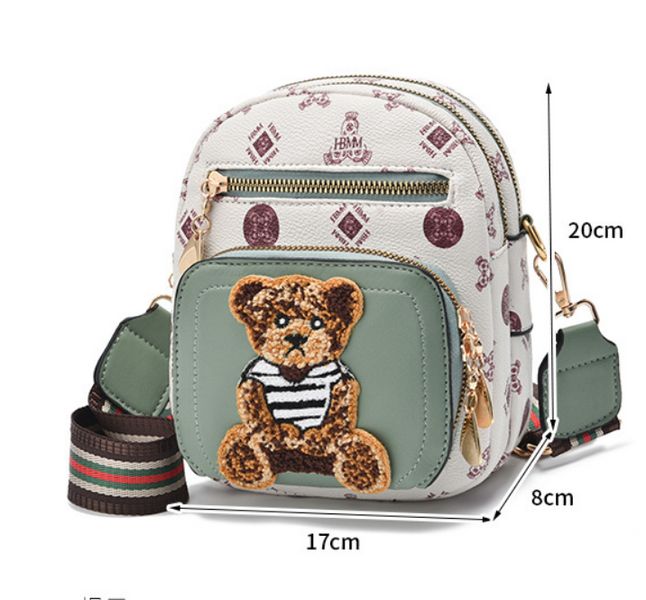 Дитяча міні сумочка з ведмедиком, маленька сумка для дівчаток з ведмедем на плече 1469Д фото