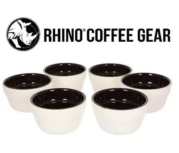 Набір чаш для каппінгу кави 6 шт 240 мл + 6 ложок для каппінгу Rhino 14965 фото