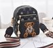 Детская мини сумочка с мишкой, маленькая сумка для девочек с медведем на плечо Черный 1469Д фото