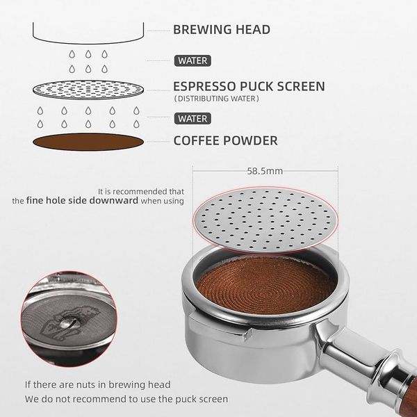 Улучшайзер для кофе 51 MHW-3Bomber Espresso Puck Screen Сито для эспрессо FG5580S фото