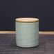 Керамическая баночка Tea Storage Jar Green для чая Матча с бамбуковой крышкой 18573 фото 2