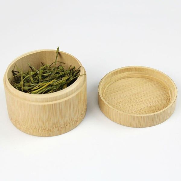 Бамбукова баночка для чаю Матча, місткість для зберігання чаю 18572 фото