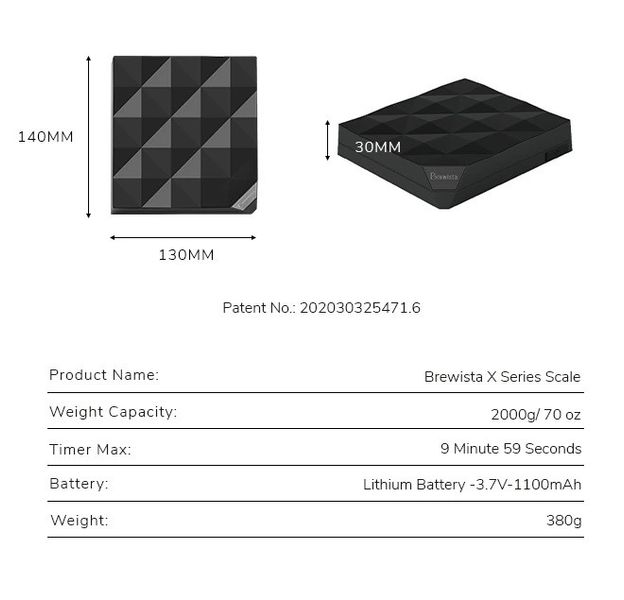 Умные весы Brewista серия X Smart Scale Bluetooth BSSX фото