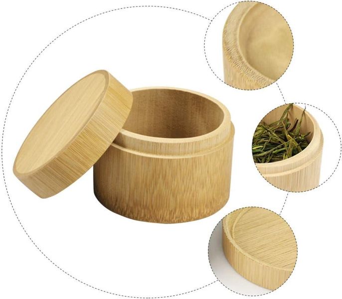 Бамбуковая баночка для чая Матча, емкость для хранения чая 18572 фото