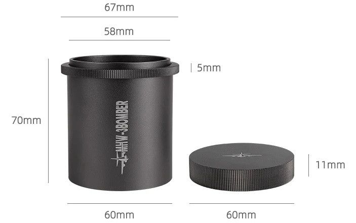 Дозуюча чаша + ємність для кави 58 мм. MHW-3Bomber Silver 2 в 1 DC5352S фото