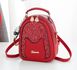 Дитячий міні рюкзак сумочка трансформер з блискітками, маленький рюкзачок прогулянковий з брелоком для дівчаток Червоний 1017 фото